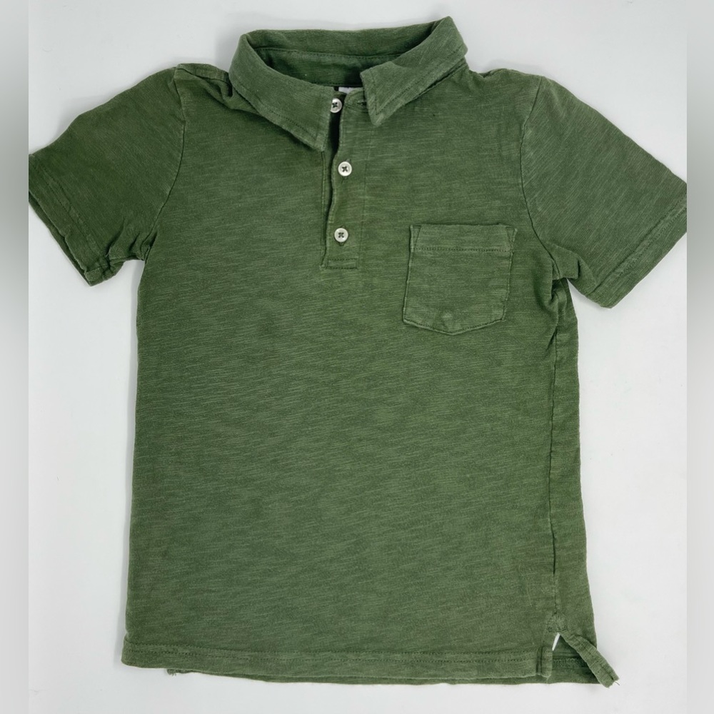 CARTER’S: Green, Short-Sleeve Collared Polo Shirt, Size 4/5